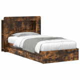 Telaio del letto con storage Rovere Fumo 100 x 200 cm