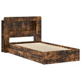 Telaio del letto con storage Rovere Fumo 100 x 200 cm