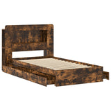 Telaio del letto con storage Rovere Fumo 100 x 200 cm