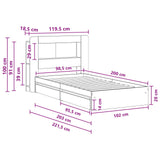 Telaio del letto con storage Rovere Fumo 100 x 200 cm