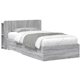 Telaio del letto con storage Sonoma grigio 75 x 190 cm