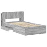 Telaio del letto con storage Sonoma grigio 75 x 190 cm