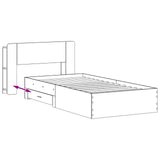 Telaio del letto con storage Sonoma grigio 75 x 190 cm
