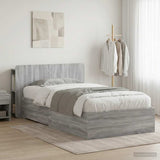 Telaio del letto con storage Sonoma grigio 80 x 200 cm
