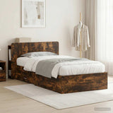 Telaio del letto con storage Rovere Fumo 80 x 200 cm