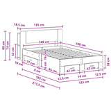 Telaio del letto con storage Rovere Artigianale 120 x 190 cm