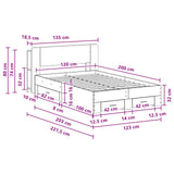 Telaio del letto con storage Rovere Sonoma 120 x 200 cm