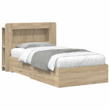 Telaio del letto con storage Rovere Sonoma 90 x 190 cm