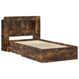 Telaio del letto con storage Rovere Fumo 100 x 200 cm