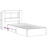 Telaio del letto con storage Rovere Fumo 100 x 200 cm