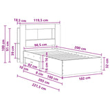 Telaio del letto con storage Rovere Fumo 100 x 200 cm