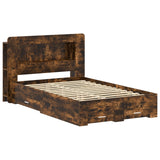 Telaio del letto con storage Rovere Fumo 120 x 190 cm