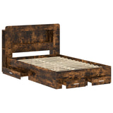 Telaio del letto con storage Rovere Fumo 120 x 190 cm