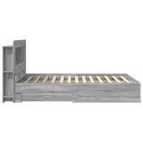 Telaio del letto con storage Sonoma grigio 160 x 200 cm