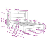 Telaio del letto con storage Sonoma grigio 160 x 200 cm