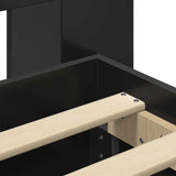 Telaio del letto con storage con testiera Nero 75 x 190 cm