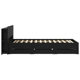 Telaio del letto con storage con testiera Nero 75 x 190 cm