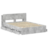Telaio del letto con storage Grigio Cemento 150 x 200 cm