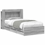 Telaio del letto con storage Sonoma grigio 90 x 200 cm