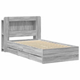 Telaio del letto con storage Sonoma grigio 90 x 200 cm