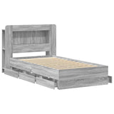 Telaio del letto con storage Sonoma grigio 90 x 200 cm
