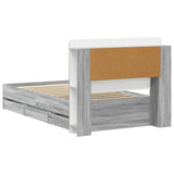 Telaio del letto con storage Sonoma grigio 90 x 200 cm