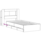 Telaio del letto con storage Sonoma grigio 90 x 200 cm