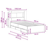 Telaio del letto con storage Sonoma grigio 90 x 200 cm