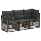 Set Divano da Giardino 3 pcs Grigio polyrattan