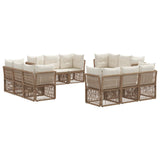 Set Divano da Giardino 12 pcs Beige polyrattan