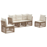 Set Divano da Giardino 5 pcs Beige polyrattan