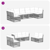 Set Divano da Giardino 7 pcs Nero polyrattan