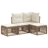 Set Divano da Giardino 4 pcs Beige polyrattan