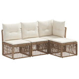 Set Divano da Giardino 4 pcs Beige polyrattan