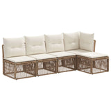 Set Divano da Giardino 5 pcs Beige polyrattan
