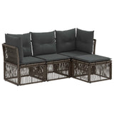 Set Divano da Giardino 4 pcs Grigio polyrattan