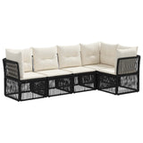 Set Divano da Giardino 5 pcs Nero polyrattan