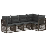 Set Divano da Giardino 5 pcs Grigio polyrattan