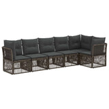Set Divano da Giardino 6 pcs Grigio polyrattan