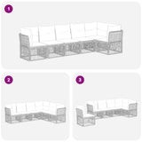 Set Divano da Giardino 6 pcs Grigio polyrattan