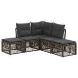 Set Divano da Giardino 5 pcs Grigio polyrattan