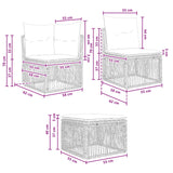 Set Divano da Giardino 5 pcs Grigio polyrattan