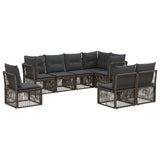 Set Divano da Giardino 8 pcs Grigio polyrattan