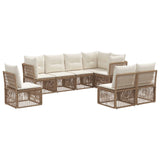 Set Divano da Giardino 8 pcs Beige polyrattan
