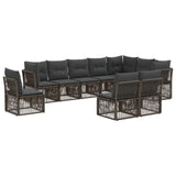 Set Divano da Giardino 10 pcs Grigio polyrattan