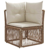 Set Divano da Giardino 11 pcs Beige polyrattan