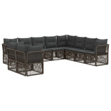 Set Divano da Giardino 10 pcs Grigio polyrattan