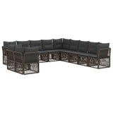 Set Divano da Giardino 11 pcs Grigio polyrattan