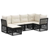 Set Divano da Giardino 6 pcs Nero polyrattan
