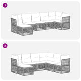 Set Divano da Giardino 7 pcs Nero polyrattan